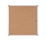 Vitrine intérieure fond liège porte battante cadre aluminium Bi-Office Enclore - 12 feuilles