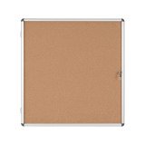 Vitrine intérieure fond liège porte battante cadre aluminium Bi-Office Enclore - 12 feuilles