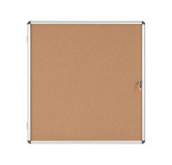 Binnenvitrine kurken achtergrond klapdeur aluminium frame Bi-Office Enclore - 12 vellen