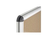 Vitrine intérieure fond liège porte battante cadre aluminium Bi-Office Enclore - 2 feuilles