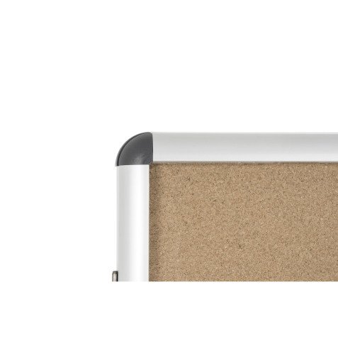 <blockquote>Interior display case with cork background, swing door, aluminum frame, Bi-Office Enclore - 2 leaves</blockquote>