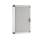Vitrine intérieure extra plate acier laqué porte battante cadre aluminium Bi-Office Enclore - 2 feuilles