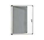 Vitrine intérieure extra plate acier laqué porte battante cadre aluminium Bi-Office Enclore - 4 feuilles