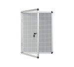 Vitrine intérieure extra plate acier laqué porte battante cadre aluminium Bi-Office Enclore - 4 feuilles