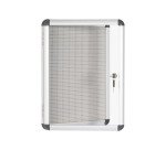 Vitrine intérieure extra plate acier laqué porte battante cadre aluminium Bi-Office Enclore - 2 feuilles