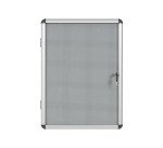 Vitrine intérieure extra plate acier laqué porte battante cadre aluminium Bi-Office Enclore - 4 feuilles