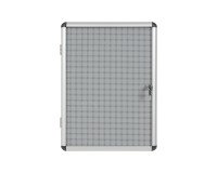 Vitrine intérieure extra plate acier laqué porte battante cadre aluminium Bi-Office Enclore - 4 feuilles