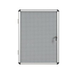 Vitrine intérieure extra plate acier laqué porte battante cadre aluminium Bi-Office Enclore - 4 feuilles