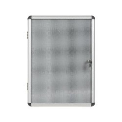 Vitrine intérieure extra plate acier laqué porte battante cadre aluminium Bi-Office Enclore - 4 feuilles