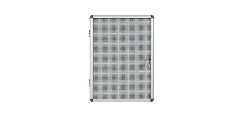 Vitrine intérieure extra plate acier laqué porte battante cadre aluminium Bi-Office Enclore - 4 feuilles