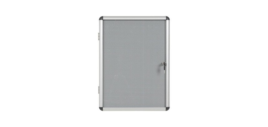 Vitrine intérieure extra plate acier laqué porte battante cadre aluminium Bi-Office Enclore - 4 feuilles