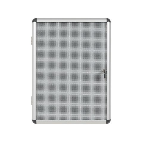 Vitrine intérieure extra plate acier laqué porte battante cadre aluminium Bi-Office Enclore - 4 feuilles