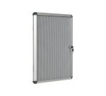 Vitrine intérieure extra plate acier laqué porte battante cadre aluminium Bi-Office Enclore - 4 feuilles