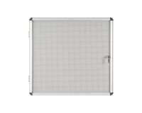Vitrine intérieure extra plate acier laqué porte battante cadre aluminium Bi-Office Enclore 6 feuilles