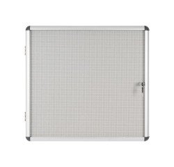 Vitrine intérieure extra plate acier laqué porte battante cadre aluminium Bi-Office Enclore 6 feuilles