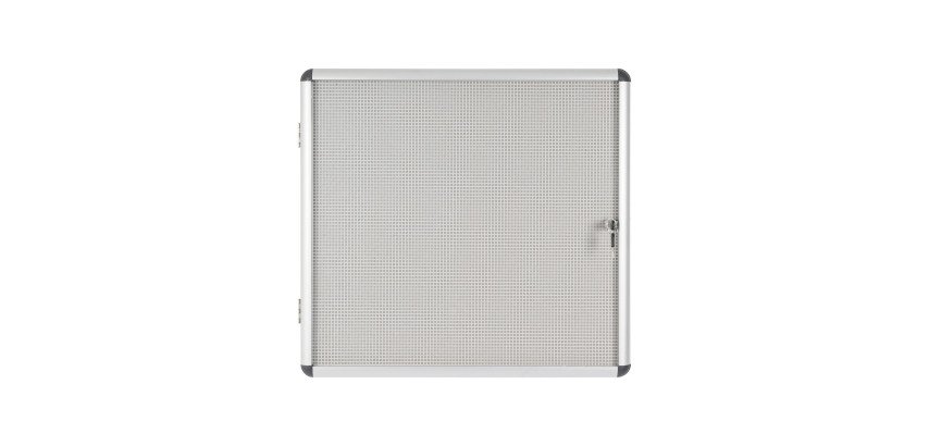 Vitrine intérieure extra plate acier laqué porte battante cadre aluminium Bi-Office Enclore 6 feuilles