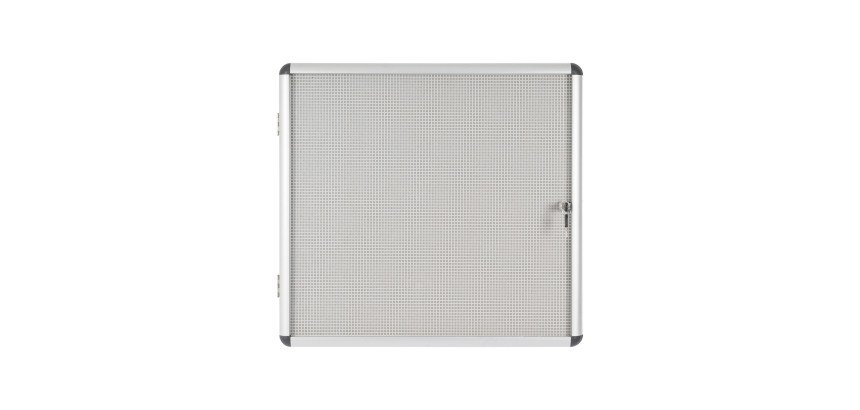Vitrine intérieure extra plate acier laqué porte battante cadre aluminium Bi-Office Enclore 6 feuilles