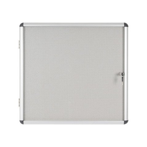 Vitrine intérieure extra plate acier laqué porte battante cadre aluminium Bi-Office Enclore 6 feuilles