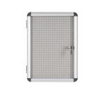 Vitrine intérieure extra plate acier laqué porte battante cadre aluminium Bi-Office Enclore - 2 feuilles