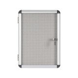 Vitrine intérieure extra plate acier laqué porte battante cadre aluminium Bi-Office Enclore - 2 feuilles