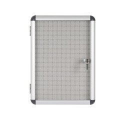 Vitrine intérieure extra plate acier laqué porte battante cadre aluminium Bi-Office Enclore - 2 feuilles