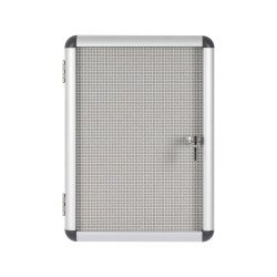 Vitrine intérieure extra plate acier laqué porte battante cadre aluminium Bi-Office Enclore - 2 feuilles