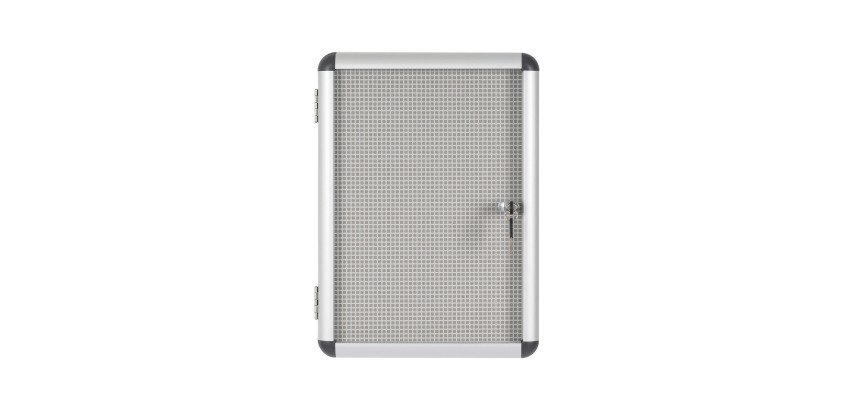 Vitrine intérieure extra plate acier laqué porte battante cadre aluminium Bi-Office Enclore - 2 feuilles
