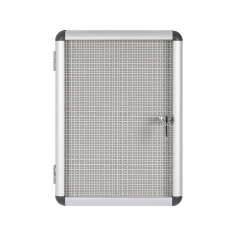 Vitrine intérieure extra plate acier laqué porte battante cadre aluminium Bi-Office Enclore - 2 feuilles