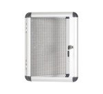 Vitrine intérieure extra plate fond acier laqué porte battante cadre aluminium Bi-Office Enclore - 1 feuille