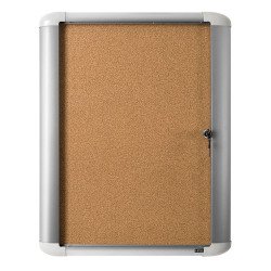 Vitrine d'affichage extérieure fond liège porte battante cadre aluminium Bi-Office Mastervision - 4 feuilles