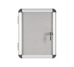 Vitrine intérieure extra plate fond acier laqué porte battante cadre aluminium Bi-Office Enclore - 1 feuille