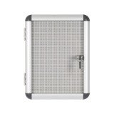 Vitrine intérieure extra plate fond acier laqué porte battante cadre aluminium Bi-Office Enclore - 1 feuille