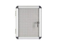 Extra flat interior showcase, lacquered steel back, hinged door, aluminum frame, Bi-Office Enclore - 1 sheet