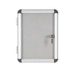 Extra flat interior showcase, lacquered steel back, hinged door, aluminum frame, Bi-Office Enclore - 1 sheet