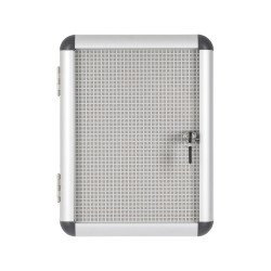 Vitrine intérieure extra plate fond acier laqué porte battante cadre aluminium Bi-Office Enclore - 1 feuille