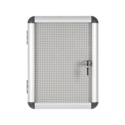 Vitrine intérieure extra plate fond acier laqué porte battante cadre aluminium Bi-Office Enclore - 1 feuille