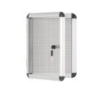 Vitrine intérieure extra plate fond acier laqué porte battante cadre aluminium Bi-Office Enclore - 1 feuille