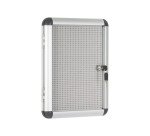 Vitrine intérieure extra plate fond acier laqué porte battante cadre aluminium Bi-Office Enclore - 1 feuille