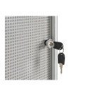 Vitrine intérieure extra plate acier laqué porte battante cadre aluminium Bi-Office Enclore 6 feuilles