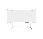 Tableau blanc tryptique mobile acier laqué cadre aluminium 120 x 180 cm Maya Bi-Office