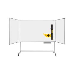 Tableau blanc tryptique mobile acier émaillé cadre aluminium 100 x 150 cm maya Trio Bi-Office