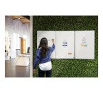 Tableau blanc tryptique acier émaillé cadre aluminium 100 x 200 cm Earth Maya Trio Bi-Office