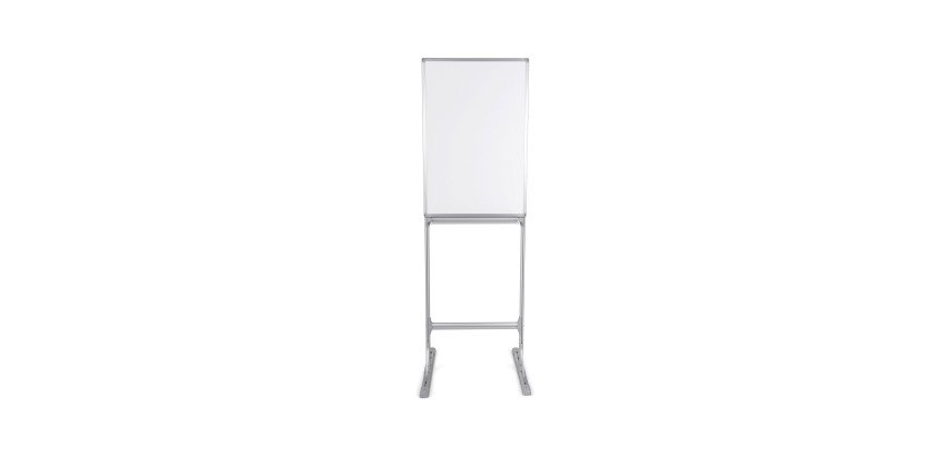 White lacquered steel whiteboard with anodized aluminum frame 90 x 60 cm Maya Bi-Office