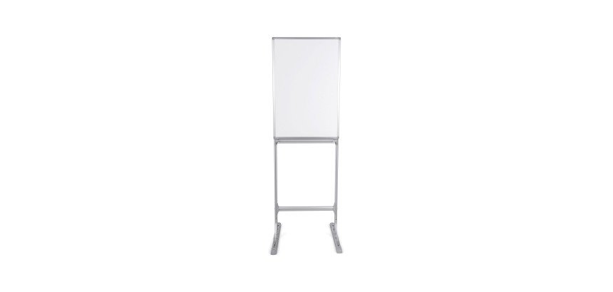 White lacquered steel whiteboard with anodized aluminum frame 90 x 60 cm Maya Bi-Office
