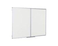 White lacquered steel triptych whiteboard with aluminum frame 60 x 90 cm Earth Maya Trio Bi-Office