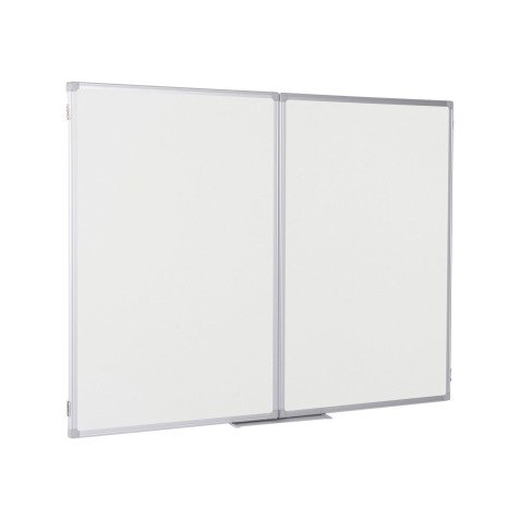 Tableau blanc tryptique acier laqué cadre aluminium 60 x 90 cm Earth Maya Trio Bi-Office