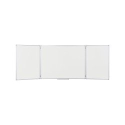 Tableau blanc tryptique acier émaillé cadre aluminium 90 x 120 cm Earth Maya Trio Bi-Office
