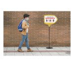 Paperboard - chevalet d'information sur pied fixe forme flèche Bi-Office