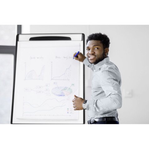 <p>Paperboard - fixed magnetic Design Bi-Office conference easel</p>
