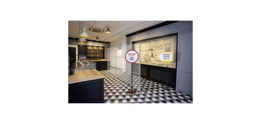 Paperboard - chevalet d'information sur pied fixe forme flèche Bi-Office